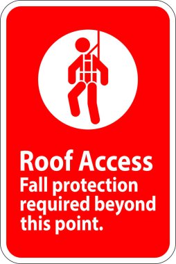 Uyarı İşareti, Çatı Erişimi - Düşme Koruması Bu Noktanın Ötesine Gerekli