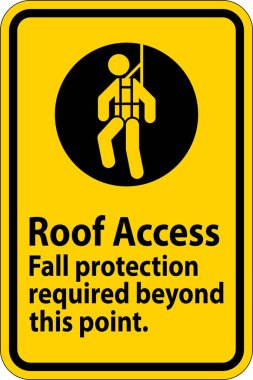 Uyarı İşareti, Çatı Erişimi - Düşme Koruması Bu Noktanın Ötesine Gerekli