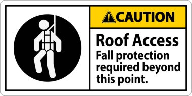 Dikkat İşareti, Çatı Erişimi - Sonbahar Koruması Bu Noktanın Ötesine Gerekli