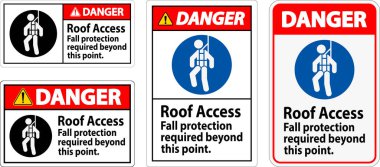 Tehlike İşareti, Çatı Erişimi - Sonbahar Koruması Bu Noktanın Ötesine Gerekli