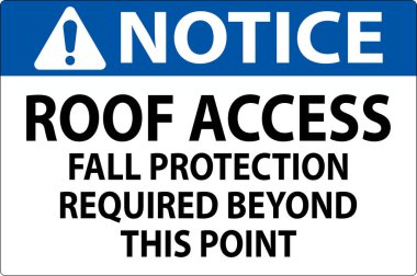 Bildirim İşareti, Çatı Erişimi, Sonbahar Koruması Bu Noktanın Ötesine Gerekli