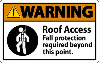 Uyarı İşareti, Çatı Erişimi - Düşme Koruması Bu Noktanın Ötesine Gerekli