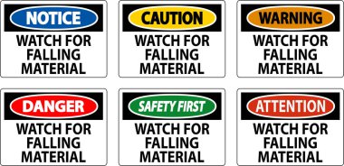 Tehlike işareti, Düşen Malzemeleri İzle