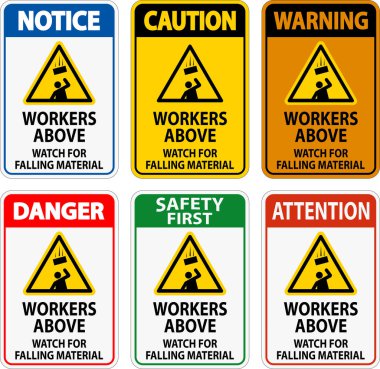 Tehlike İşareti, Düşen Malzemeler İçin İşçiler Tetikte