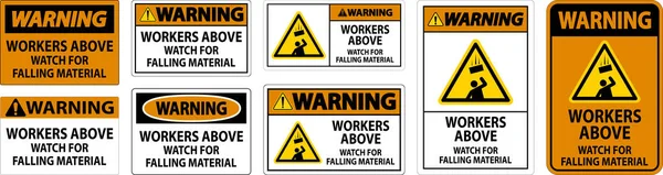 Warning Sign Workers Watch Falling Material — Stock Vector