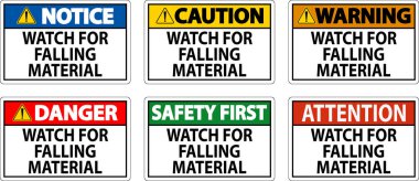 Tehlike işareti, Düşen Malzemeleri İzle