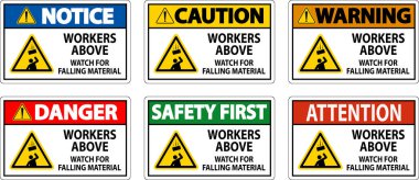 Tehlike İşareti, Düşen Malzemeler İçin İşçiler Tetikte