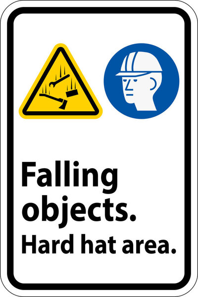 Предупреждающий знак, падающие объекты Hard Hat Area