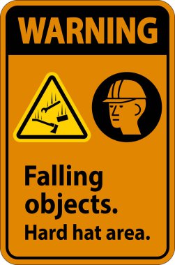 Warning Sign, Falling Objects Hard Hat Area clipart