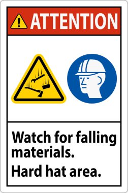 Dikkat İşareti, Düşen Malzemeleri İzle, Sert Şapka Alanı