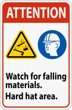 Dikkat İşareti, Düşen Malzemeleri İzle, Sert Şapka Alanı