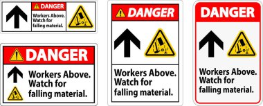 Tehlike İşareti, İşçiler Düşen Malzemenin Üzerinde