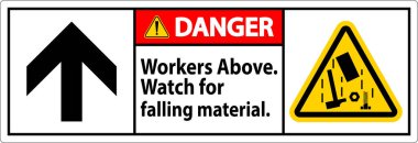 Tehlike İşareti, İşçiler Düşen Malzemenin Üzerinde