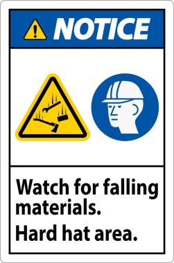 Bildirim İşareti, Düşen Malzemeleri İzle, Sert Şapka Alanı