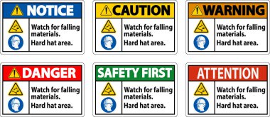 Uyarı İşareti, Düşen Malzemeleri İzleyin, Sert Şapka Alanı