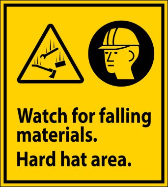 Uyarı İşareti, Düşen Malzemeleri İzleyin, Sert Şapka Alanı