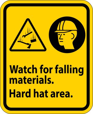 Uyarı İşareti, Düşen Malzemeleri İzleyin, Sert Şapka Alanı