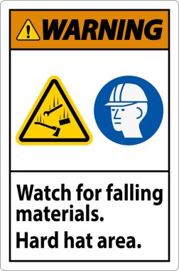 Uyarı İşareti, Düşen Malzemeleri İzleyin, Sert Şapka Alanı