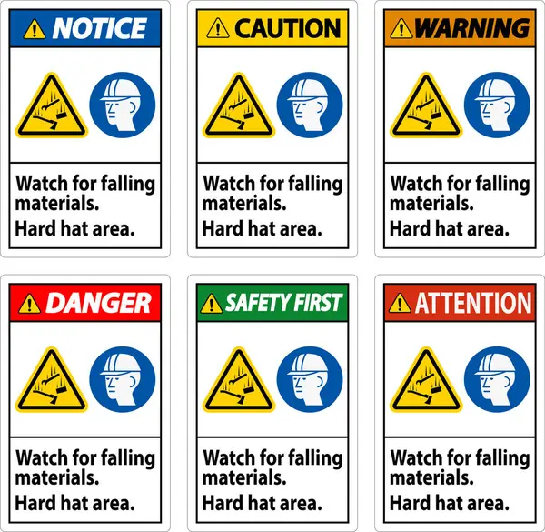 Uyarı İşareti, Düşen Malzemeleri İzleyin, Sert Şapka Alanı