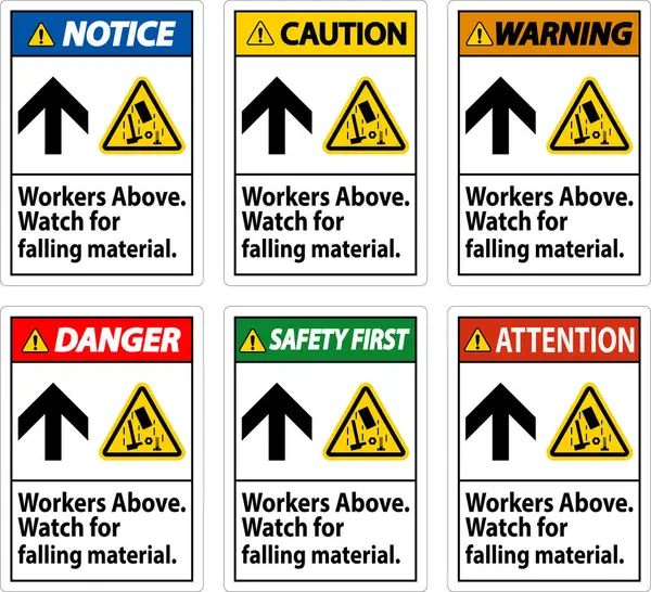 Tehlike İşareti, İşçiler Düşen Malzemenin Üzerinde