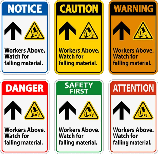 Tehlike İşareti, İşçiler Düşen Malzemenin Üzerinde