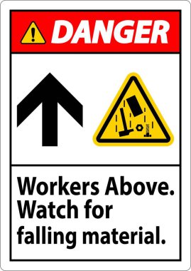 Tehlike İşareti, İşçiler Düşen Malzemenin Üzerinde