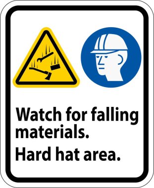 Uyarı İşareti, Düşen Malzemeleri İzleyin, Sert Şapka Alanı