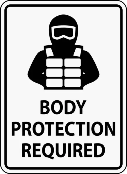 stock vector A clear safety sign indicating the mandatory use of body protection gear in a designated area.