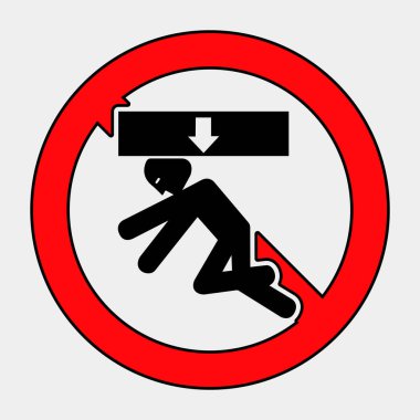 This image features a caution sign illustrating a falling hazard, promoting safety awareness in workplaces and public areas to prevent accidents. clipart