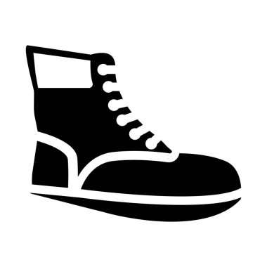 Siyah siluet şeklinde şık bir spor ayakkabı ikonu. Moda, spor ve yaşam tarzı tasarımları için mükemmel. Markalaşma ve grafik projeleri için ideal.