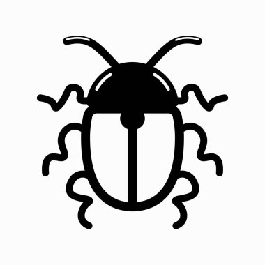 Bu basit siyah böcek çizimi beyaz arka planda temiz bir tasarım içeriyor. Doğa, bilim ve ekolojiyle ilgili projeler için ideal.