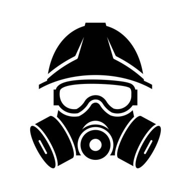 Gaz maskesi ve kaskın ikonik çizimi tehlikeli ortamlarda güvenliği simgeliyor. Endüstriyel ve acil durumlarda kullanmak için mükemmel.