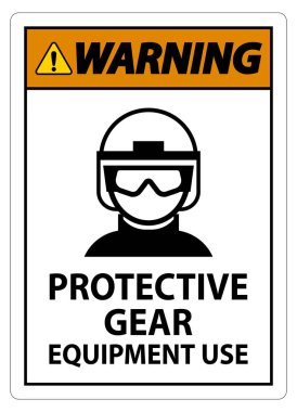 Warning Safety or Protective Gear and Equipment Use clipart