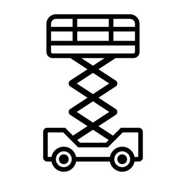 Basit bir makas kaldırma çizgisi, genellikle inşaat ve bakımlarda kullanılır. Çeşitli projelerde erişimi ve makine kavramlarını resmetmek için ideal.