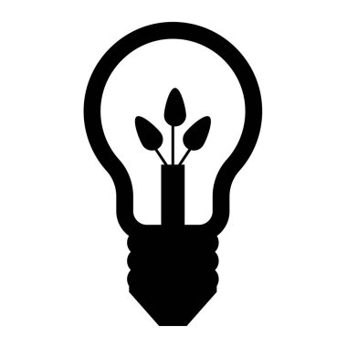 Bu grafik, doğayla yeniliğin birleşimini sembolize eden içinde bitki olan bir ampulü gösteriyor. Sürdürülebilirliği ve çevre dostu çözümleri temsil eder..