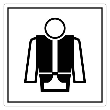 This graphic icon represents a safety vest, ideal for instructional signage in various industries. It conveys protection and visibility in a minimalist design. clipart