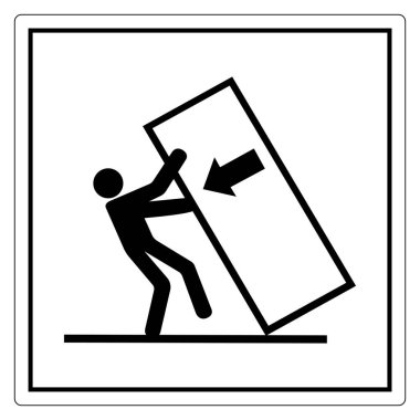 Bu simge, yönü gösteren bir okla büyük bir nesneyi iten kişiyi tasvir eder. Çeşitli bağlamlarda emek, emek ve fiziksel aktiviteyi temsil eder..