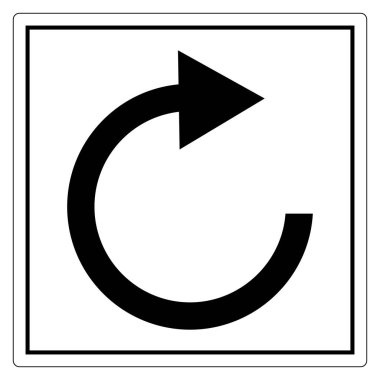 This image features a black circular arrow icon indicating a refresh action, perfect for web and application designs to illustrate navigation or reloading functions. clipart