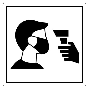 Sıcaklık Denetimi İşaretli Maske Giyen Kişi