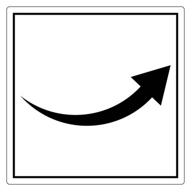 Black arrow icon in a square border pointing upward and to the right, minimalistic design for graphic use clipart