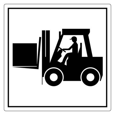 Endüstriyel Depo Çevre Güvenliği İmza Tasarımı 'nda Forklift Operatörü Siluet Taşıma Kargosu
