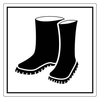 Siyah Lastik Çizmeler Hava-geçirmez Ayakkabılar ve Açık Hava Aktiviteleri için Simge Grafiği