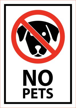 Kırmızı Çizgili ve Yazılı Siyah Köpek Simgesi Yasaklama İşareti Bölgede Evcil Hayvan Yasağı