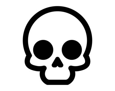 Cadılar Bayramı için Siyah ve Beyaz Kafatası Simgesi, Korku Temaları, Eğitim ve Grafik Tasarım Projeleri