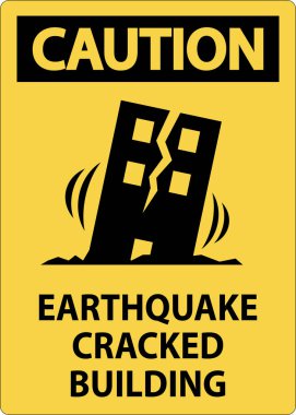 Çatlak Binalı Deprem Uyarı İşareti