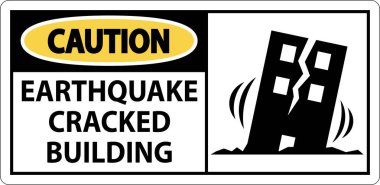 Çatlak Binalı Deprem Uyarı İşareti