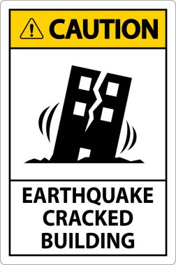 Çatlak Binalı Deprem Uyarı İşareti