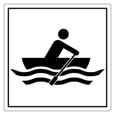 Su dalgaları üzerinde kürek çeken bir insanın basit bir silüeti. Su sporlarını ve açık hava aktivitelerini temsil etmek için mükemmel..