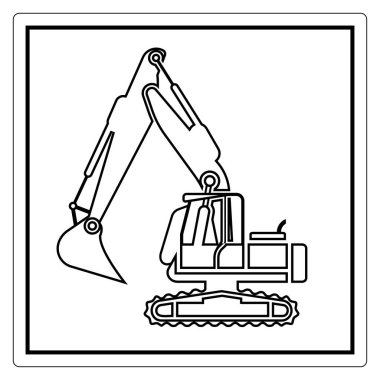 Bir kazıcının bu siyah ve beyaz tasviri inşaat ve mühendisliği sembolize ediyor. Makineler ve ağır ekipmanlarla ilgili proje ve sunumlar için ideal.