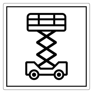 Makas kaldırma simgesi minimalist tarzda, inşaat ve bakım uygulamalarını temsil etmek için ideal. Güvenlik ve endüstriyel tasarım için mükemmel..